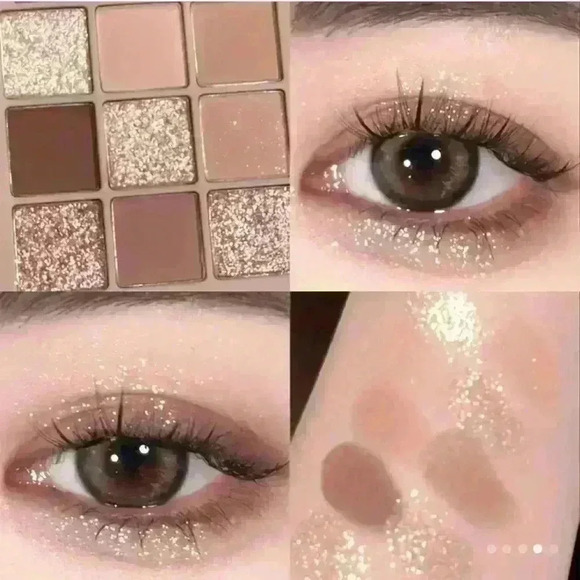 9 Color Eyeshadow Earth Tones Palette, Nude, Beige, Brown, Matte, Shimmer, Pearl - Picture 3 of 4